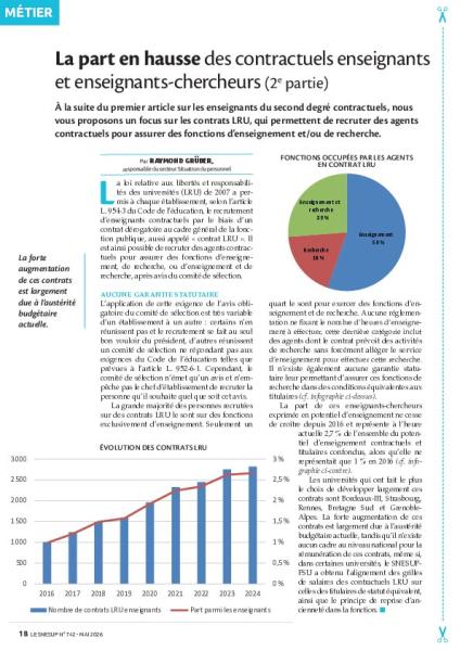 La part en hausse des contractuels enseignants et enseignants-chercheurs (2e partie)