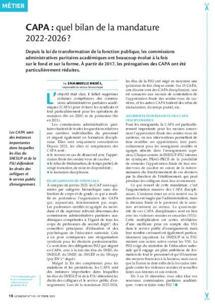 CAPA : quel bilan de la mandature 2022-2026 ?