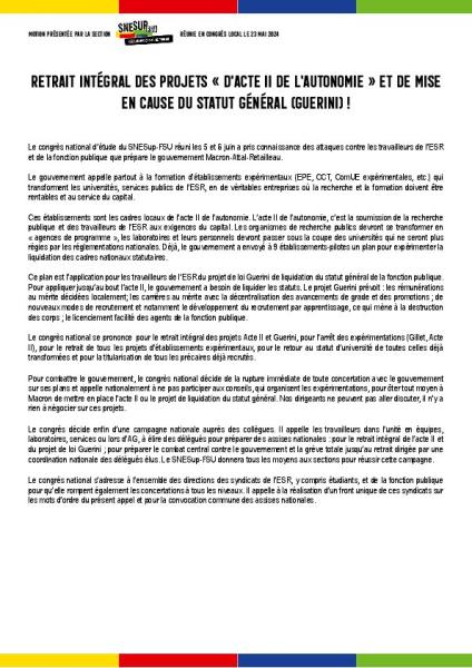 Retrait intégral des projets "d'acte 2 de l'autonomie" et de mise en cause du statut général (Guérini) ! 