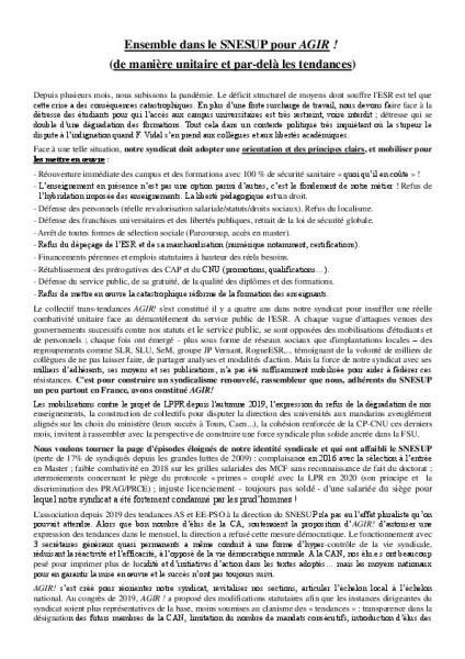 Motion d'orientation AGIR!