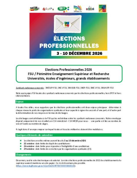 Elections professionnelles 2026