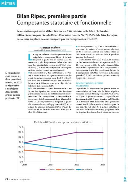 Bilan Ripec, première partie – Composantes statutaire et fonctionnelle