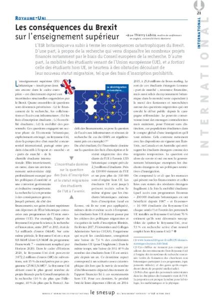 Les conséquences du Brexit sur l’enseignement supérieur