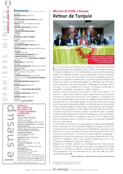 Mission IE-CSEE à Ankara : retour de Turquie, par Marc Delepouve/653 MARS 2017