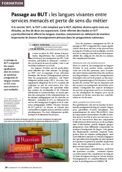 Passage au BUT : les langues vivantes entre services menacés et perte de sens du métier