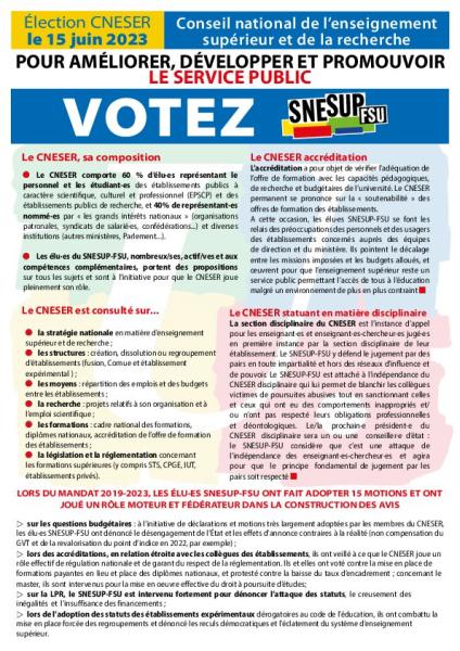 Profession de foi CNESER 2023