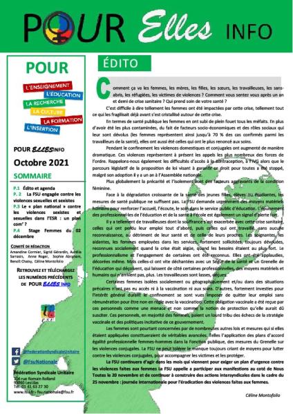 Pour Elles Info - Octobre 2021
