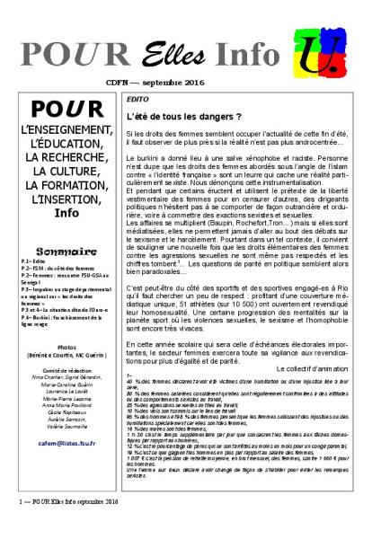 Pour Elles - septembre 2016