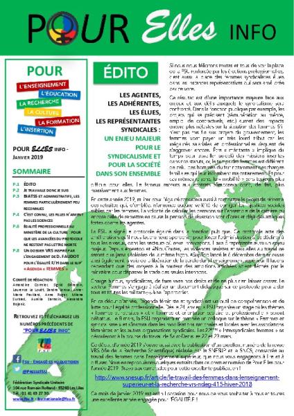 Pour Elles - Janvier 2019