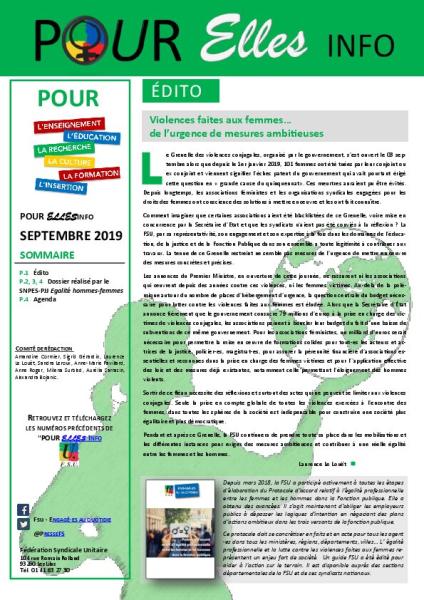 Pour Elles Info - Septembre 2019