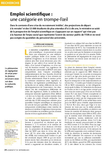 Emploi scientifique : une catégorie en trompe-l’oeil