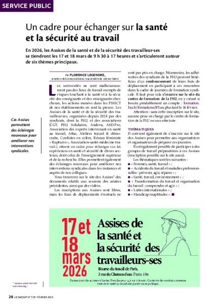 Un cadre pour échanger sur la santé et la sécurité au travail
