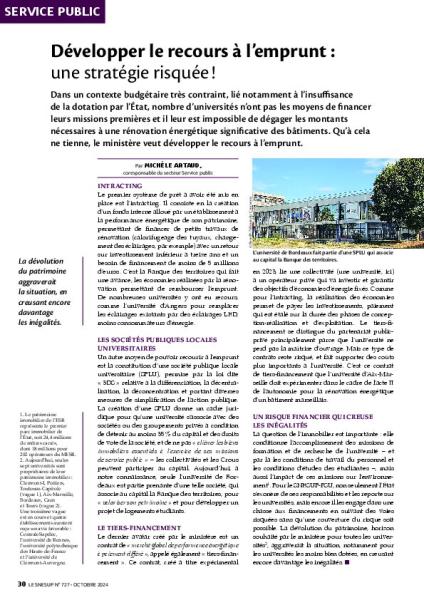 Développer le recours à l’emprunt : une stratégie risquée !