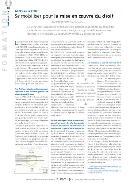 Master, se mobiliser pour la mise en œuvre du droit