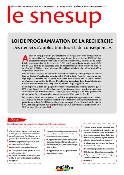Supplément LPR au mensuel n° 699, novembre 2021