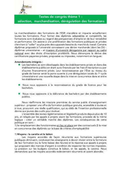 TEXTES DE CONGRES 2019 - Thèmes 1, 3 & 4