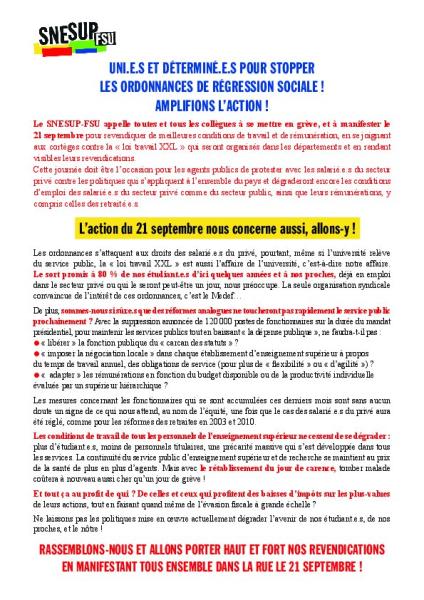 Uni.e.s et déterminé.e.s pour stopper les ordonnances de régression sociale ! Amplifions l’action !