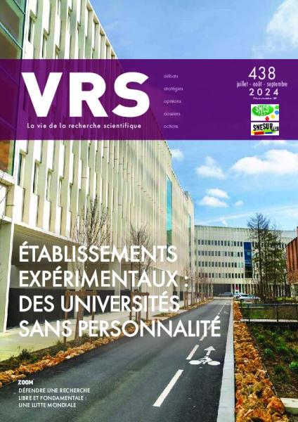 VRS N°438, Septembre 2024 : ÉTABLISSEMENTS EXPÉRIMENTAUX : DES UNIVERSITÉS SANS PERSONNALITÉ